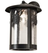 Meyda Black 243346 - 12" Wide Fulton Winter Pine Solid Mount Wall Sconce