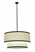 Meyda Black 243366 - 36" Wide Cilindro 2 Tier Textrene Pendant