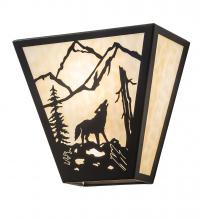 Meyda Black 243392 - 13" Wide Wolf on the Loose Wall Sconce