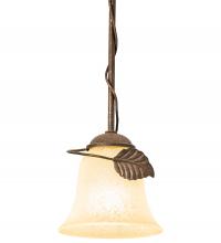 Meyda Black 243590 - 7" Wide Leaf Mini Pendant