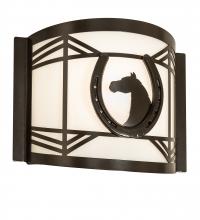 Meyda Black 243614 - 12" Wide Horseshoe Wall Sconce