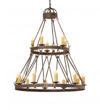 Meyda Black 243691 - 48" Wide Lakeshore 15 Light Two Tier Chandelier