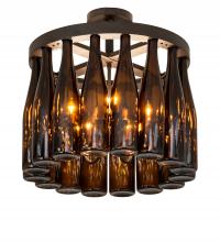 Meyda Black 243695 - 19" Wide Tuscan Vineyard 16 Wine Bottle Chandelier