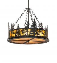 Meyda Black 244109 - 23" Wide Tall Pines Inverted Pendant