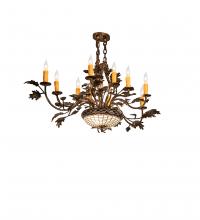 Meyda Black 244304 - 48" Long Greenbriar Oak 10 Light Chandelier