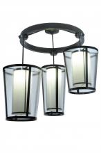 Meyda Black 244624 - 74" Wide Cilindro Tapered 3 Light Cascading Pendant