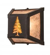 Meyda Black 244758 - 7" Square Tall Pines Wall Sconce