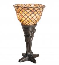 Meyda Black 244877 - 15" High Tiffany Fishscale Mini Lamp