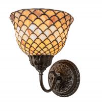 Meyda Black 245428 - 8" Wide Tiffany Fishscale Wall Sconce