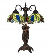 Meyda Black 245478 - 23" High Tiffany Honey Locust 3 Light Table Lamp