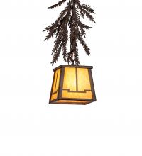 Meyda Black 245633 - 5.5" Square Pine Branch Valley View Mini Pendant