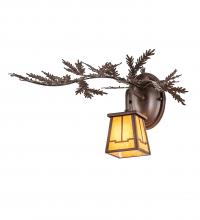 Meyda Black 245636 - 16" Wide Pine Branch Valley View Left Wall Sconce