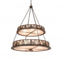 Meyda Black 245990 - 48" Wide Mountain Pine Two Tier Inverted Pendant