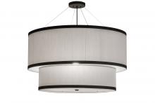 Meyda Black 247489 - 36" Wide Cilindro 2 Tier Textrene Pendant