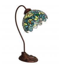 Meyda Black 247786 - 18" High Nightfall Wisteria Desk Lamp