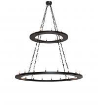 Meyda Black 247852 - 60" Wide Loxley 28 Light Two Tier Chandelier