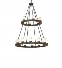 Meyda Black 247855 - 42" Wide Loxley 18 Light Two Tier Chandelier