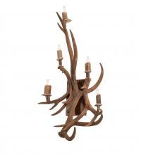 Meyda Black 247860 - 21" Wide Antlers Elk & Mule Deer 5 Light Wall Sconce