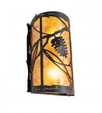 Meyda Black 247903 - 8" Wide Whispering Pines Left Wall Sconce