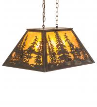 Meyda Black 248521 - 24" Long Tall Pines Oblong Pendant