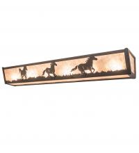 Meyda Black 250531 - 36" Long Running Horses Vanity Light