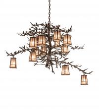 Meyda Black 251446 - 52" Wide Pine Branch Valley View 12 Light Chandelier