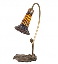 Meyda Black 251552 - 16" High Stained Glass Pond Lily Accent Lamp