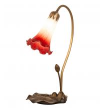 Meyda Black 251563 - 16" High Red/White Tiffany Pond Lily Accent Lamp