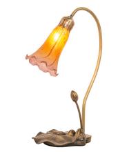 Meyda Black 251564 - 16" High Amber/Purple Tiffany Pond Lily Accent Lamp