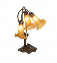 Meyda Black 251683 - 16" High Amber Tiffany Pond Lily 3 Light Accent Lamp