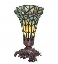 Meyda Black 251825 - 8" High Stained Glass Pond Lily Victorian Accent Lamp