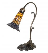 Meyda Black 251850 - 15" High Stained Glass Pond Lily Accent Lamp