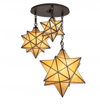 Meyda Black 251942 - 25" Wide Moravian Star 3 Light Cascading Pendant