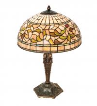 Meyda Black 253820 - 23" High Tiffany Turning Leaf Table Lamp