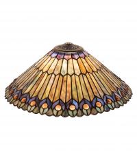 Meyda Black 26314 - 17" Wide Tiffany Jeweled Peacock Shade