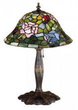 Meyda Black 26321 - 17"H Tiffany Rosebush Accent Lamp