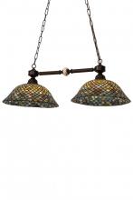 Meyda Black 26440 - 37"L Tiffany Fishscale 2 LT Island Pendant