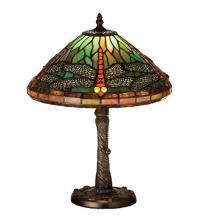 Meyda Black 26683 - 16"H Tiffany Dragonfly w/ Twisted Fly Mosaic Base Accent Lamp