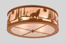 Meyda Black 26987 - 22" Wide Wolf on the Loose Flush Mount