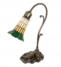 Meyda Black 27084 - 15" High Stained Glass Pond Lily Accent Lamp