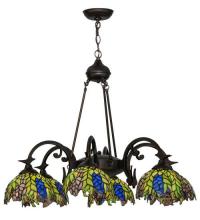 Meyda Black 27397 - 32"W Tiffany Honey Locust 6 LT Chandelier