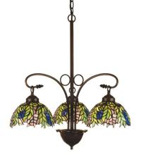 Meyda Black 27415 - 30"W Tiffany Honey Locust 3 LT Chandelier