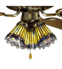 Meyda Black 27474 - 4"W Tiffany Jeweled Peacock Fan Light Shade