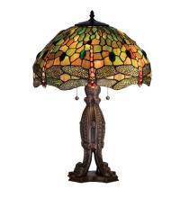 Meyda Black 28527 - 24.5"H Tiffany Hanginghead Dragonfly Table Lamp