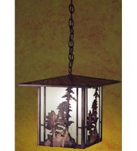 Meyda Black 29273 - 12" Square Tall Pines Lantern Pendant