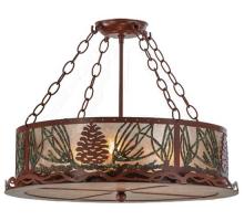 Meyda Black 29393 - 22"W Mountain Pine Semi-Flushmount