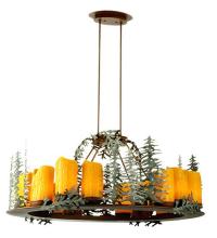 Meyda Black 29523 - 42"L Tall Pines 12 LT Oval Chandelier