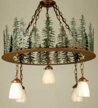 Meyda Black 29557 - 28"W Tall Pines 5 LT Chandelier