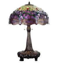 Meyda Black 31112 - 31" High Tiffany Hanginghead Dragonfly Table Lamp