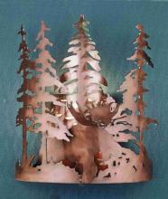 Meyda Black 31655 - 11"W Moose Through the Trees Wall Sconce